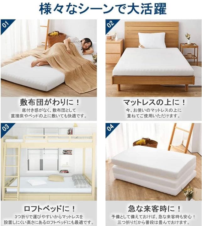 【新品未使用】マットレス シングル 厚さ8cm 高反発 密度28D