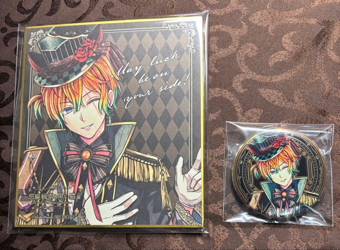 あくねこ展 テディ・ブラウン 色紙 + 缶バッジ - メルカリ