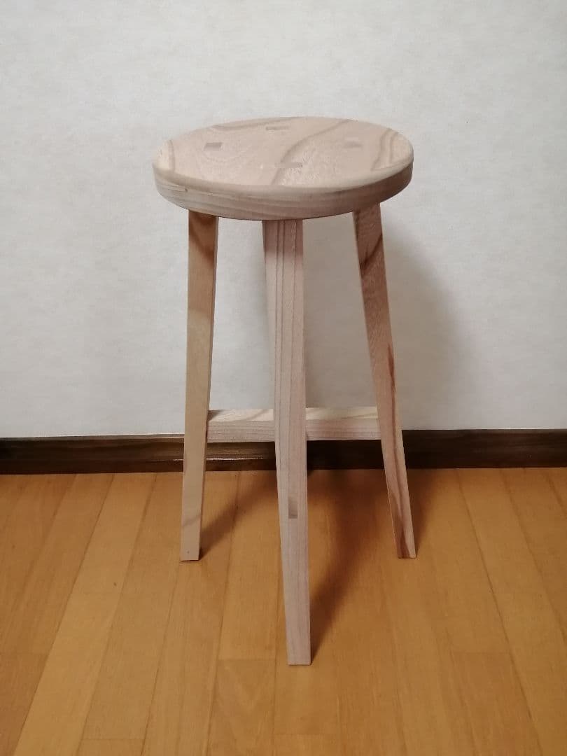 欅材スツール　高さ45cm　丸椅子　stool 　花瓶台