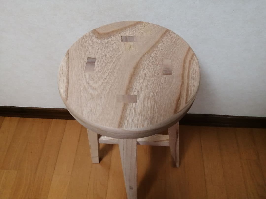 欅材スツール　高さ45cm　丸椅子　stool 　花瓶台