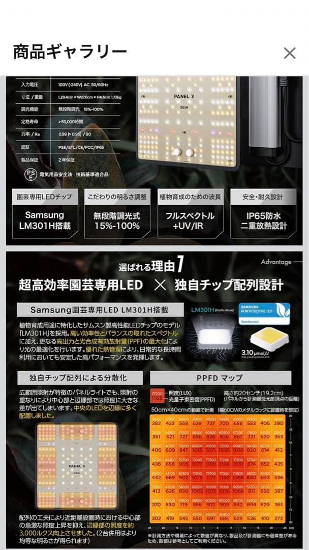 Brim パネルX 301H 100W 4000K-4300K ２つ