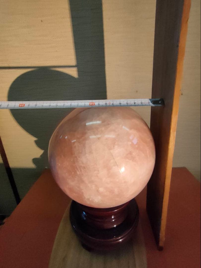 天然石 ルージュジェイド ルージュ翡翠 大玉置物台付 直径18㎝ 9kg 縁起物