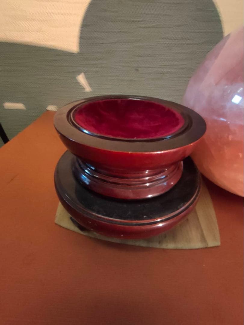 天然石 ルージュジェイド ルージュ翡翠 大玉置物台付 直径18㎝ 9kg 縁起物