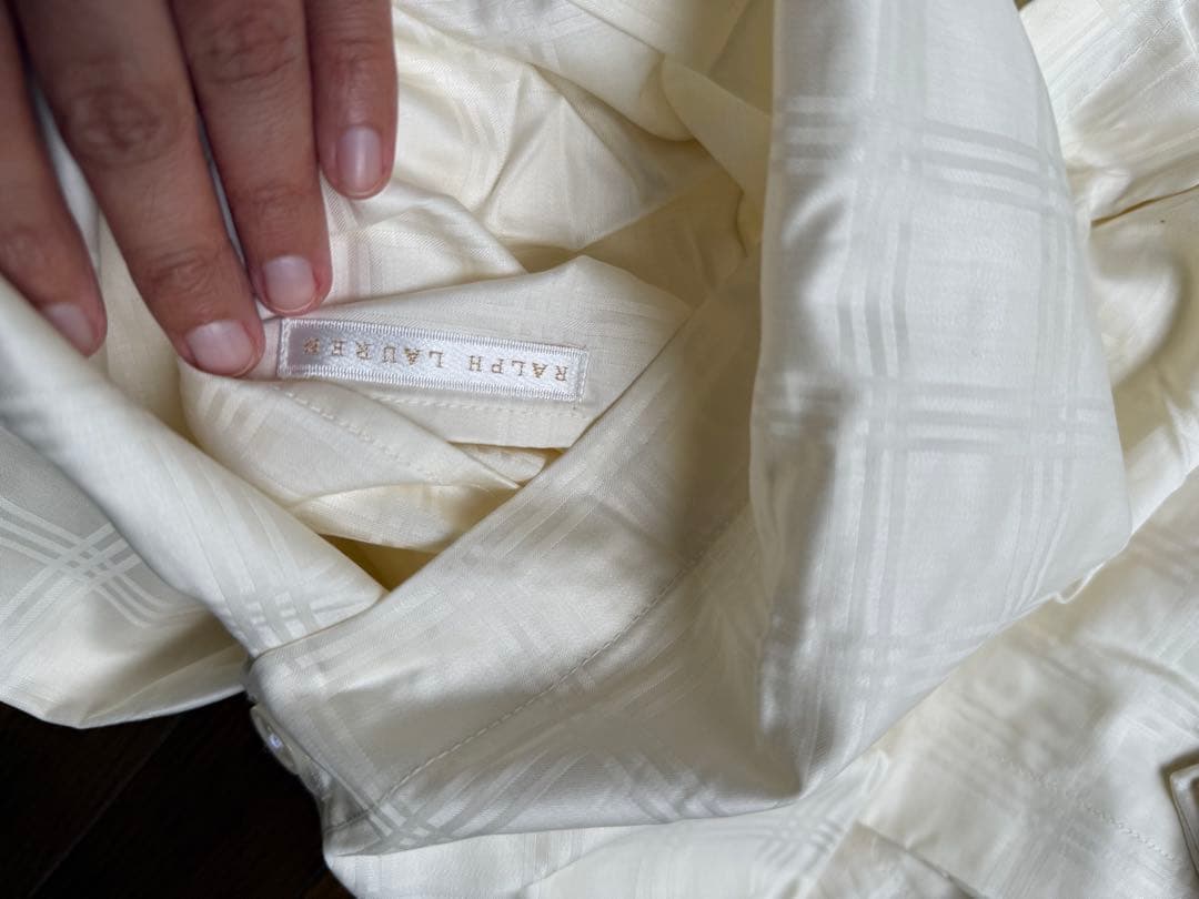 Ralph Lauren 掛け布団カバー チェック、格子縞、ライトベージュ