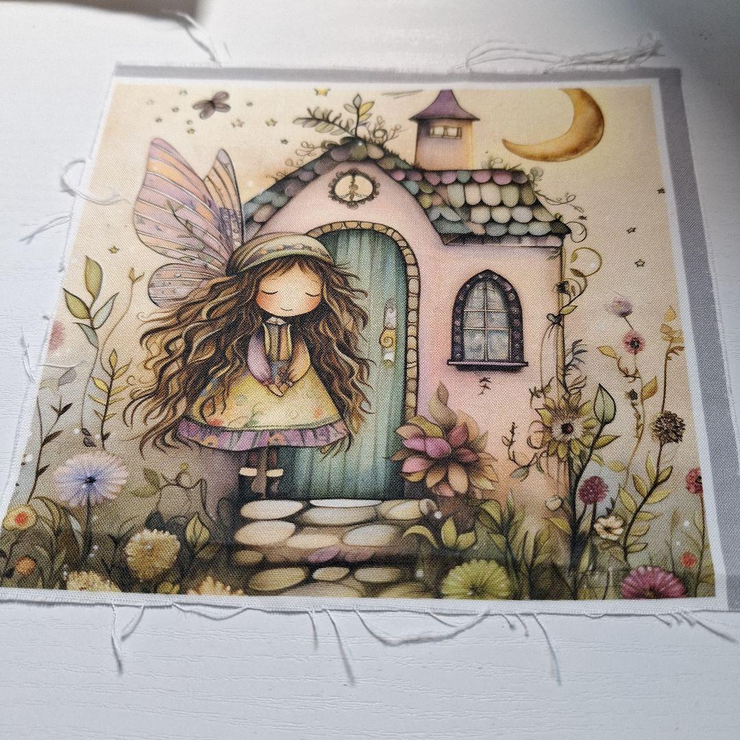 女の子パネル生地　ハンドメイド　両面パネルミニバック