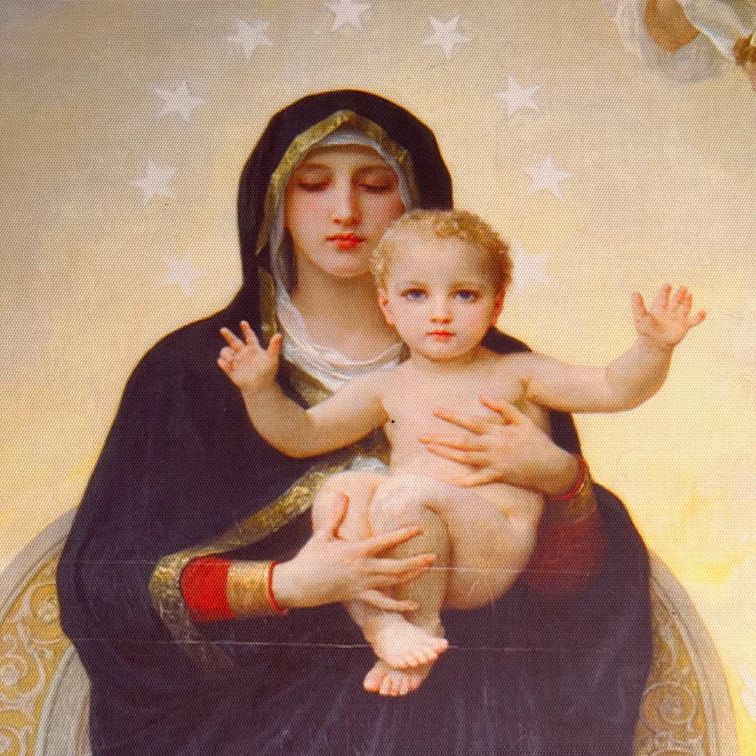 キャンバス プリントアート ブグロー 聖母と天使 絵画 額付 インテリア