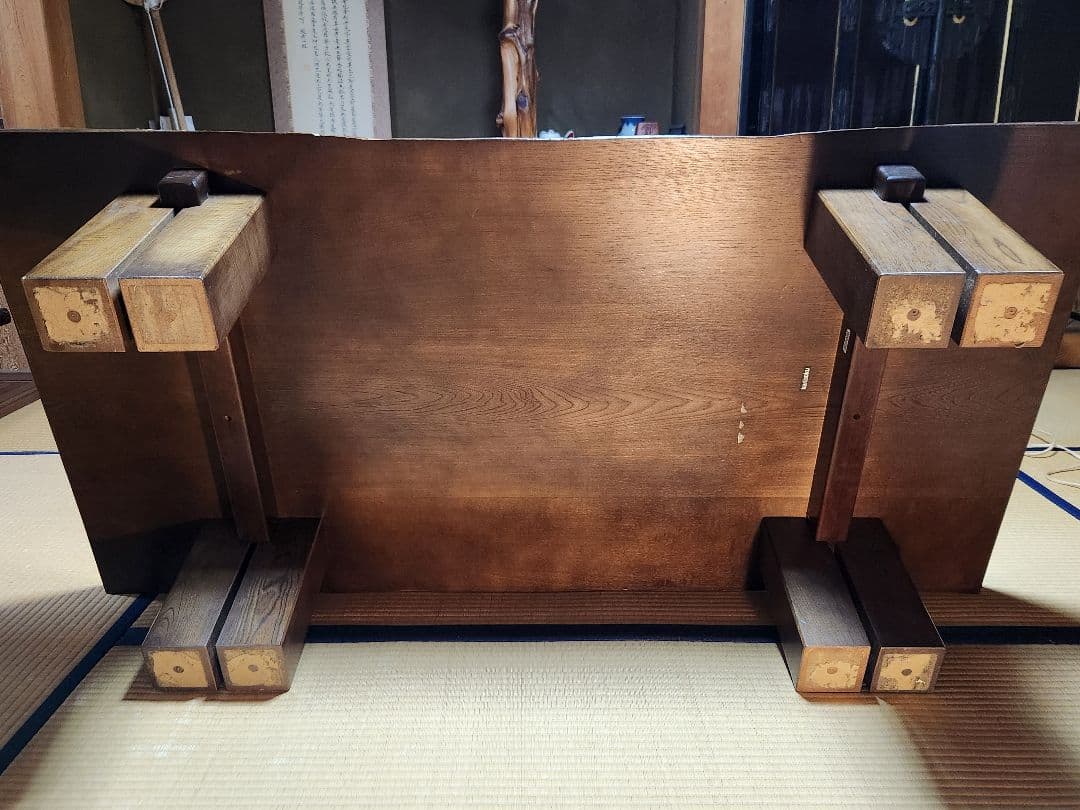 【2月処分】Karimoku　カリモク家具　一枚板　栓座卓 ローテーブル　廃盤品