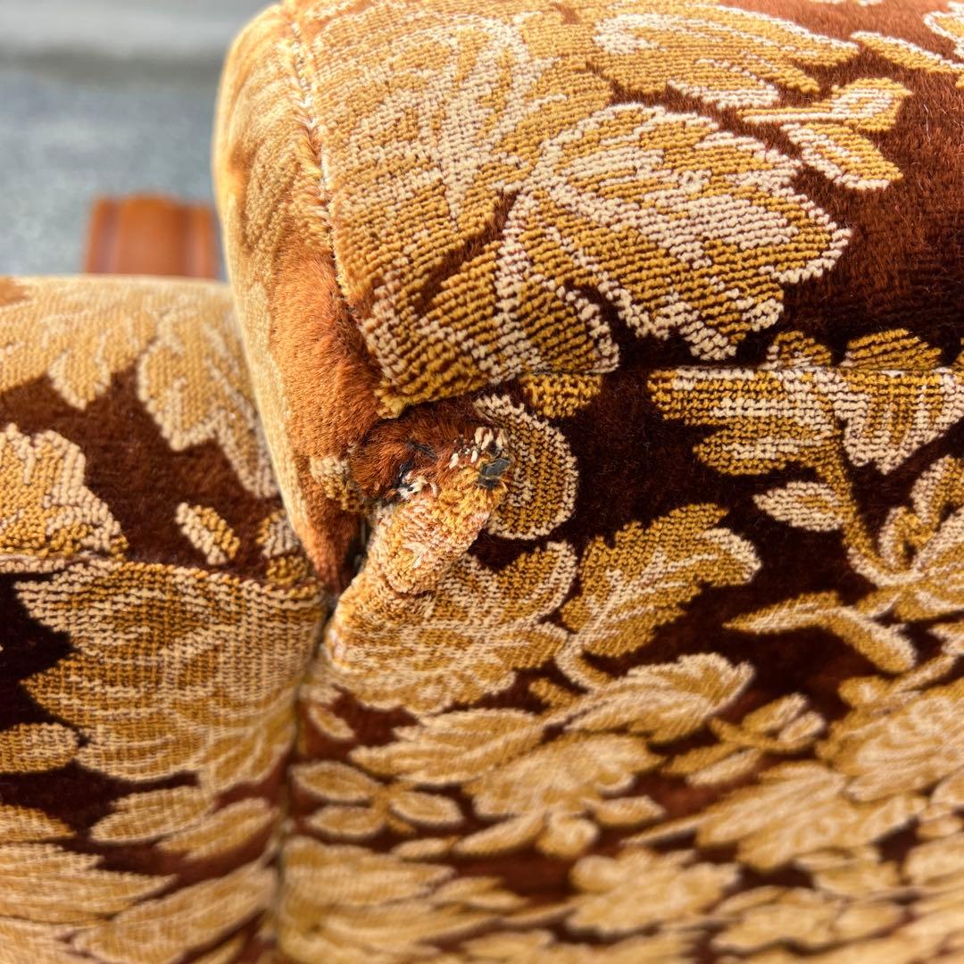 昭和レトロ ベロア ソファ 1人掛け 花柄 ヴィンテージ vintage 古家具