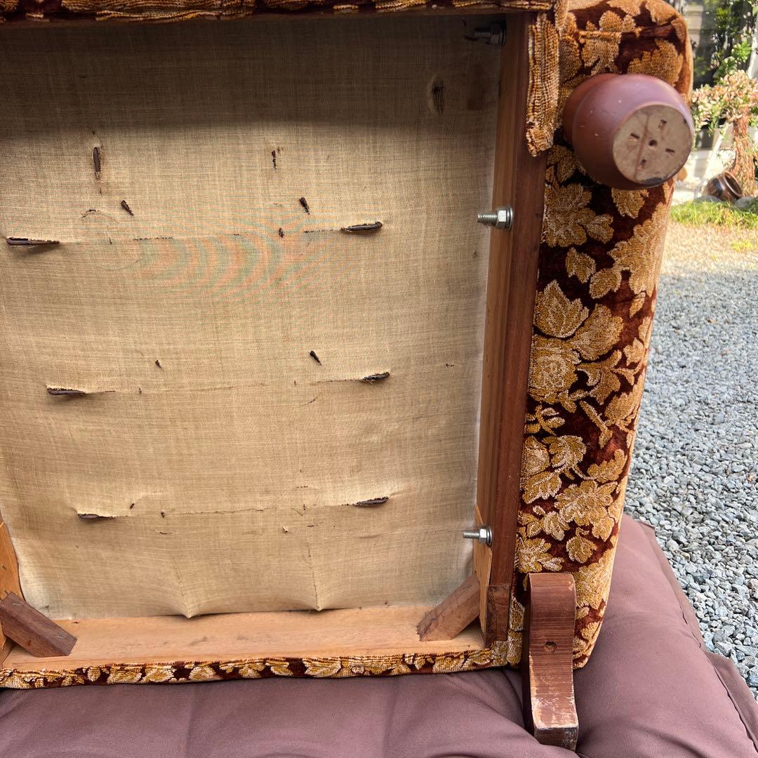 昭和レトロ ベロア ソファ 1人掛け 花柄 ヴィンテージ vintage 古家具
