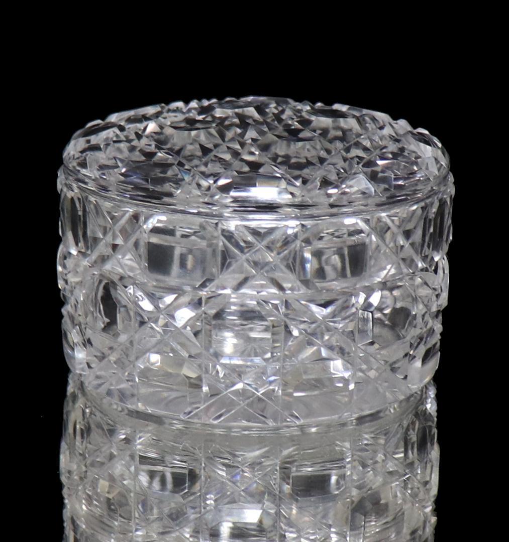 オールド・バカラ 珍品 丸型切子蓋物 ディアマン・ピエーリー ボンボニエール