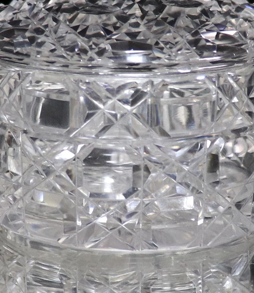 オールド・バカラ 珍品 丸型切子蓋物 ディアマン・ピエーリー ボンボニエール