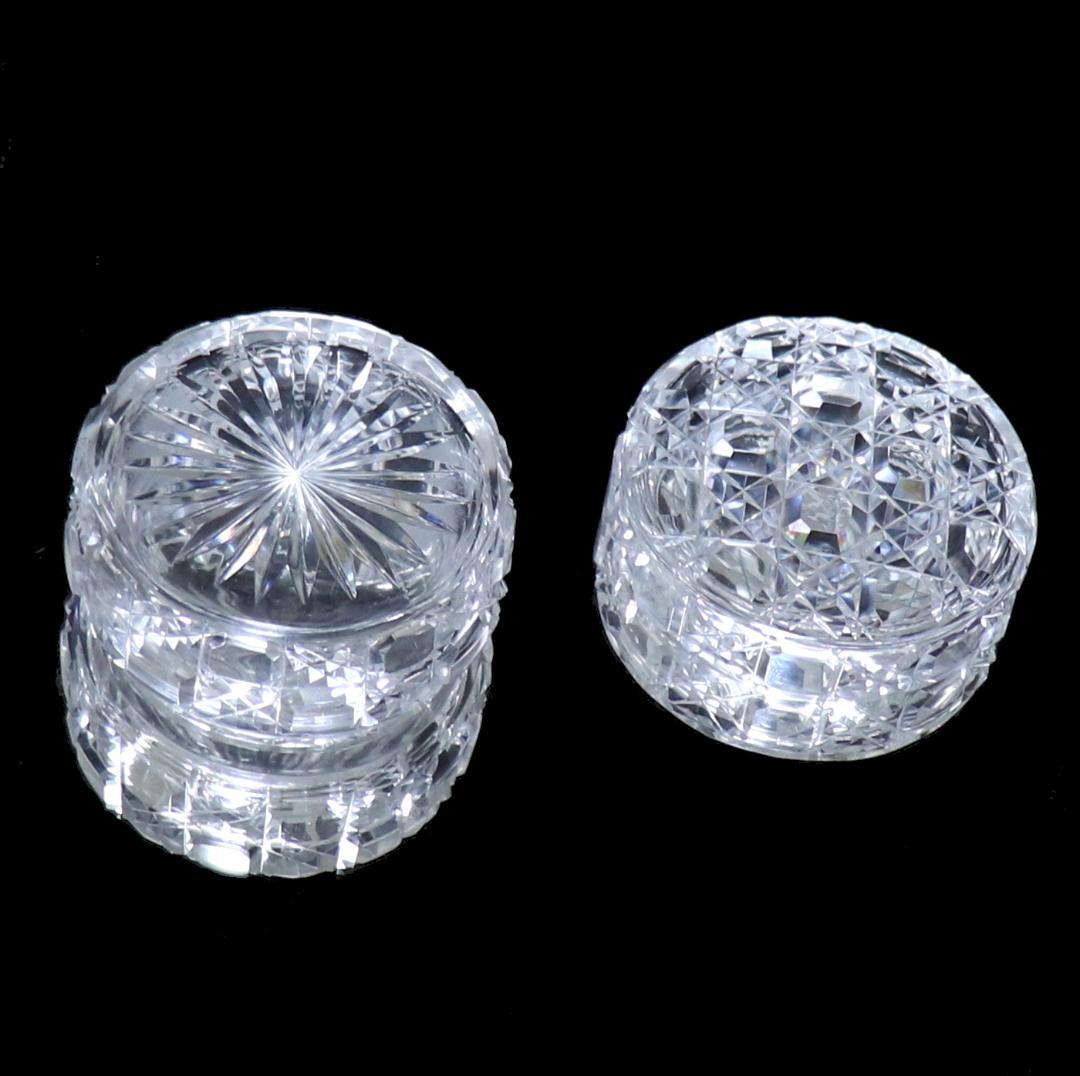 オールド・バカラ 珍品 丸型切子蓋物 ディアマン・ピエーリー ボンボニエール