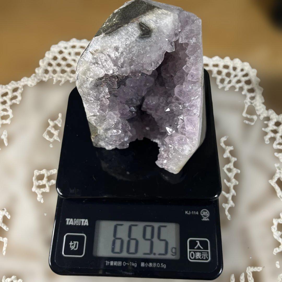 【天然石】③アメジストドーム　紫水晶 ラベンダー ジオード　原石　置物 台座付き