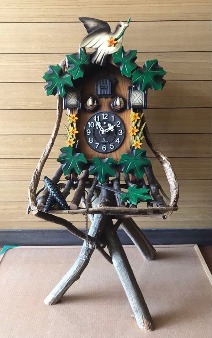 昭和アンティーク 飾り　オブジェ　◉シチズン　鳩時計 ◉木製チェア　一点物