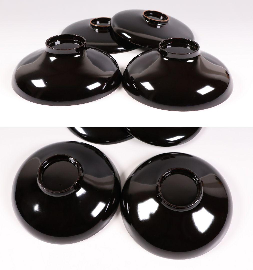 CM352】時代蒔絵椀 竹に鶏金蒔絵 平椀二客 木製 /(検) 輪島塗加賀能登