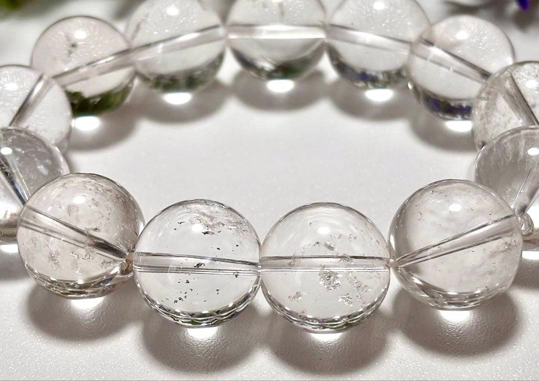 究極品質　秘蔵放出　ヒマラヤ幻の聖山　カイラス水晶の手磨き幻珠ブレス　17㎜