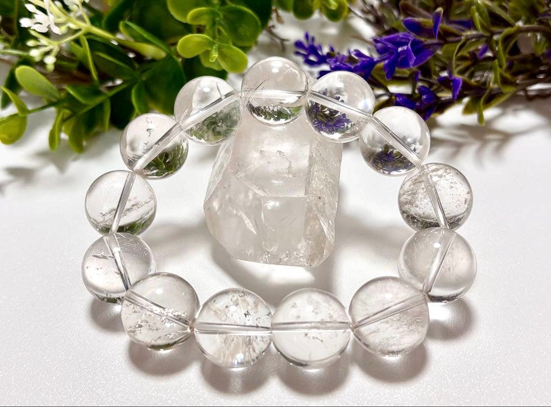 究極品質　秘蔵放出　ヒマラヤ幻の聖山　カイラス水晶の手磨き幻珠ブレス　17㎜