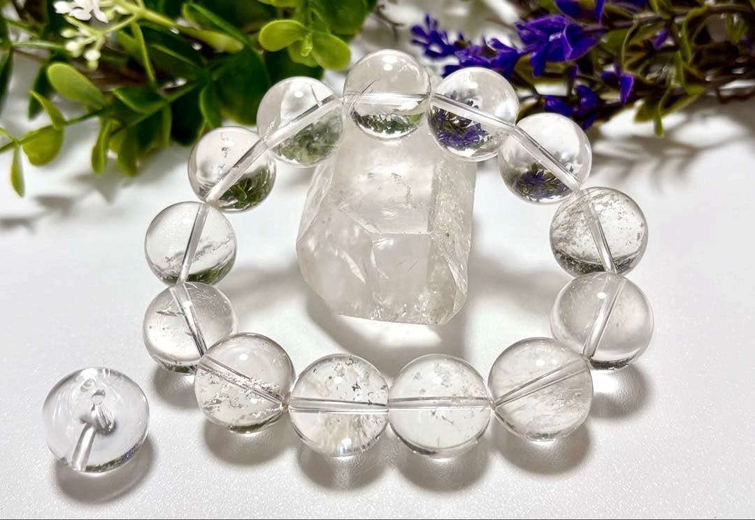 究極品質　秘蔵放出　ヒマラヤ幻の聖山　カイラス水晶の手磨き幻珠ブレス　17㎜