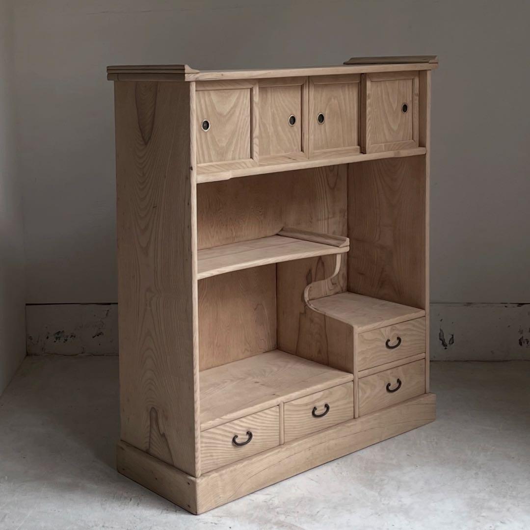 るりだ アンティーク　古い茶箪笥　レトロ　古家具　食器棚　飾り棚