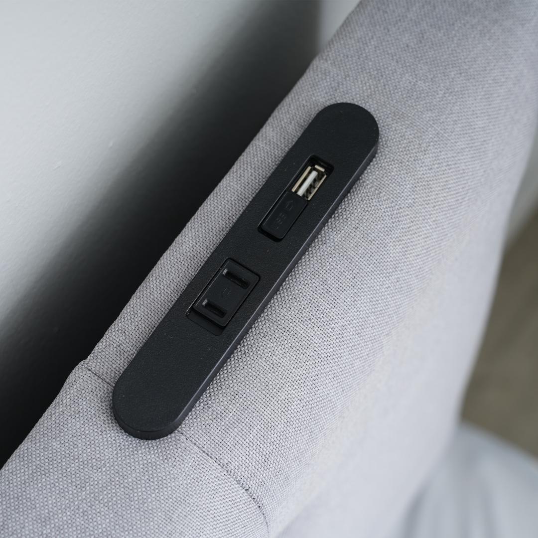 D ファブリックベッド ベッドフレームのみ ダブル 引き出し付き 布貼りベッド