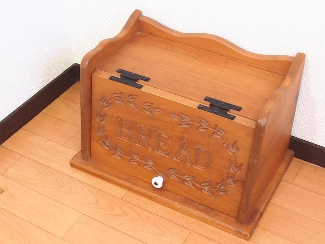 【良品】USヴィンテージ BREAD 木製 ブレッドケース/パンケース 収納家具