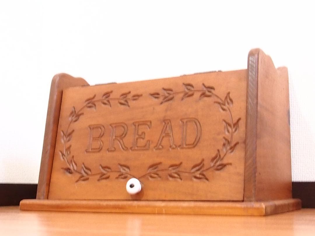 【良品】USヴィンテージ BREAD 木製 ブレッドケース/パンケース 収納家具