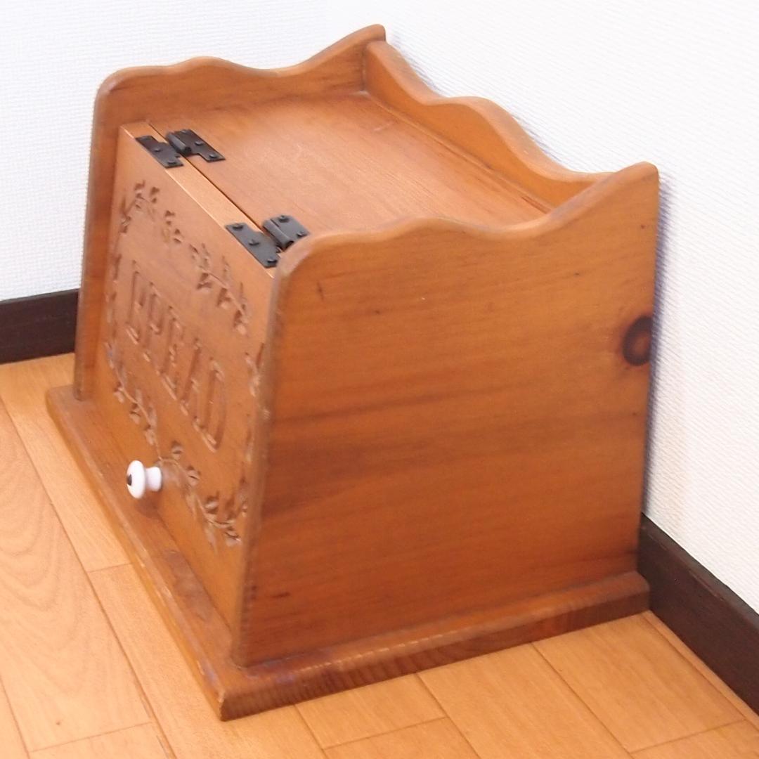 【良品】USヴィンテージ BREAD 木製 ブレッドケース/パンケース 収納家具