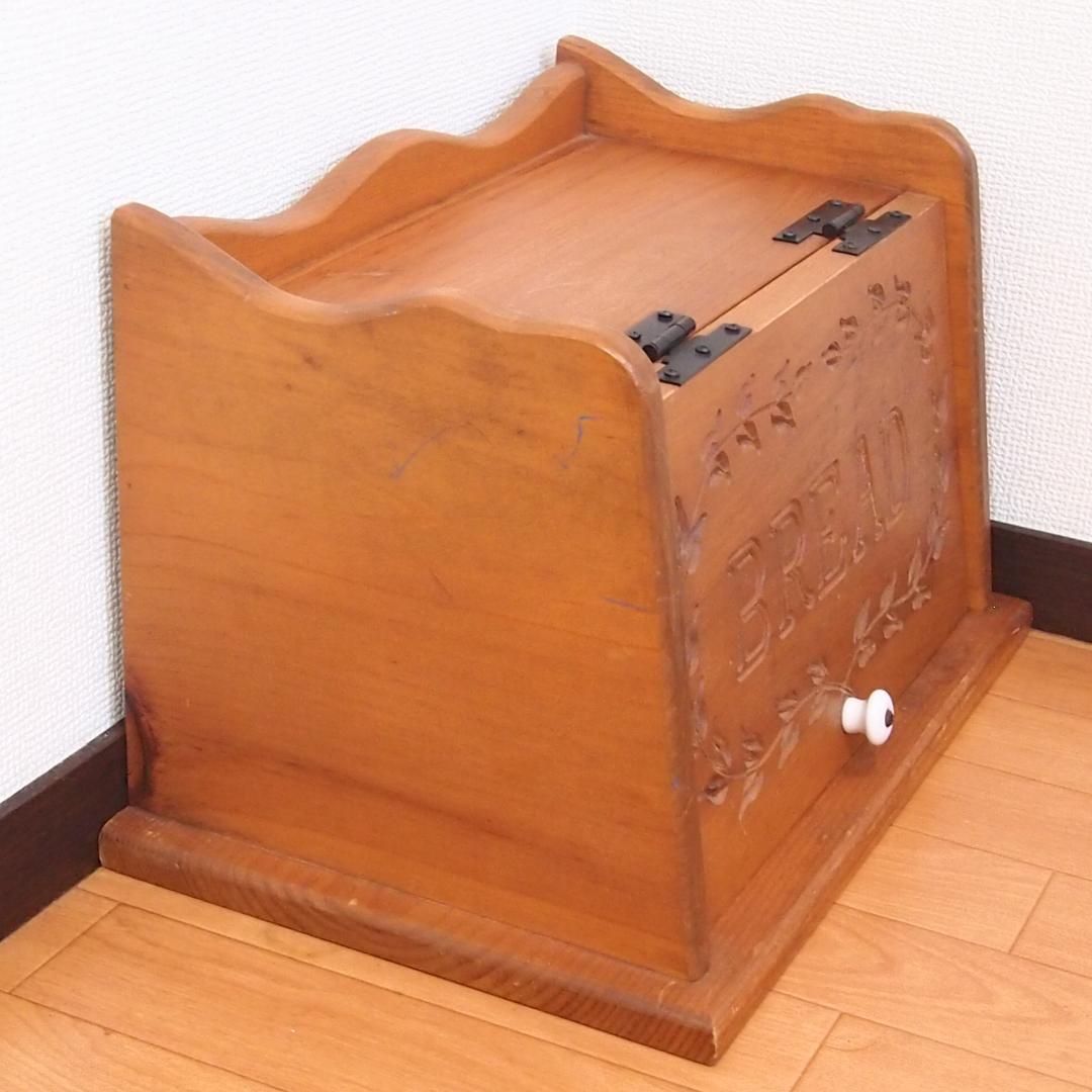 【良品】USヴィンテージ BREAD 木製 ブレッドケース/パンケース 収納家具