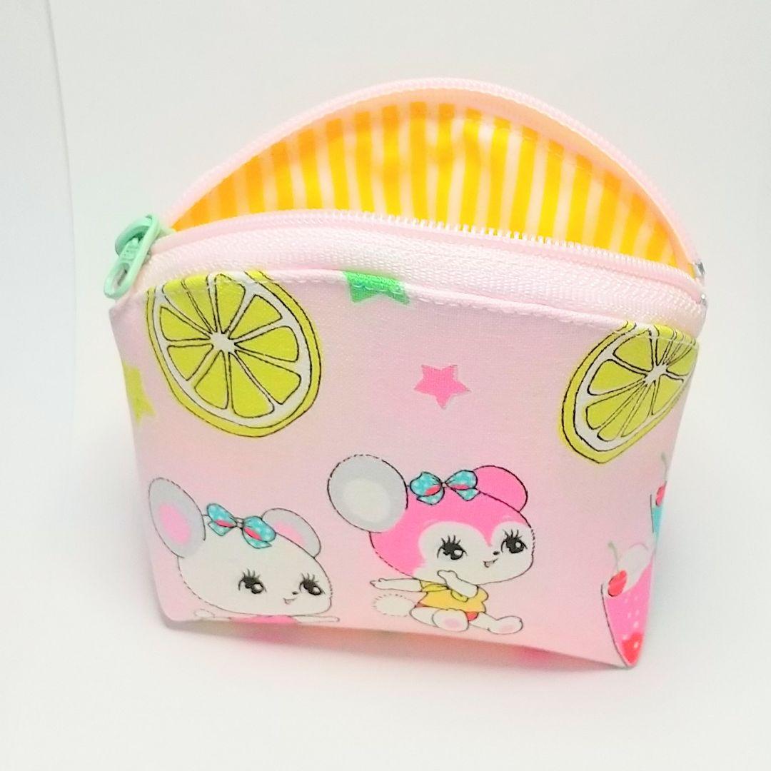 作品例★ハンドメイド ポーチ ハニーチューン レトロ アニマル うさぎ ピンク