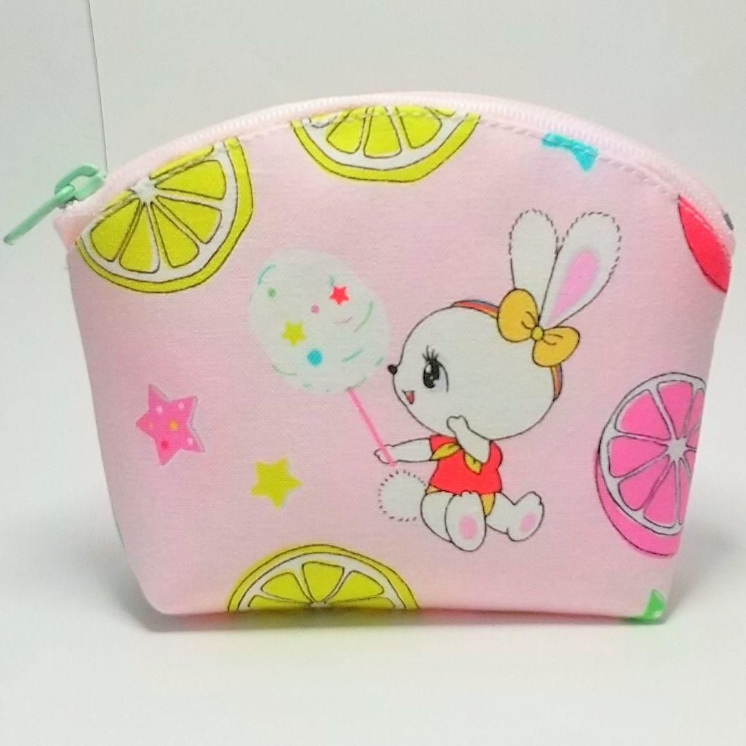 作品例★ハンドメイド ポーチ ハニーチューン レトロ アニマル うさぎ ピンク