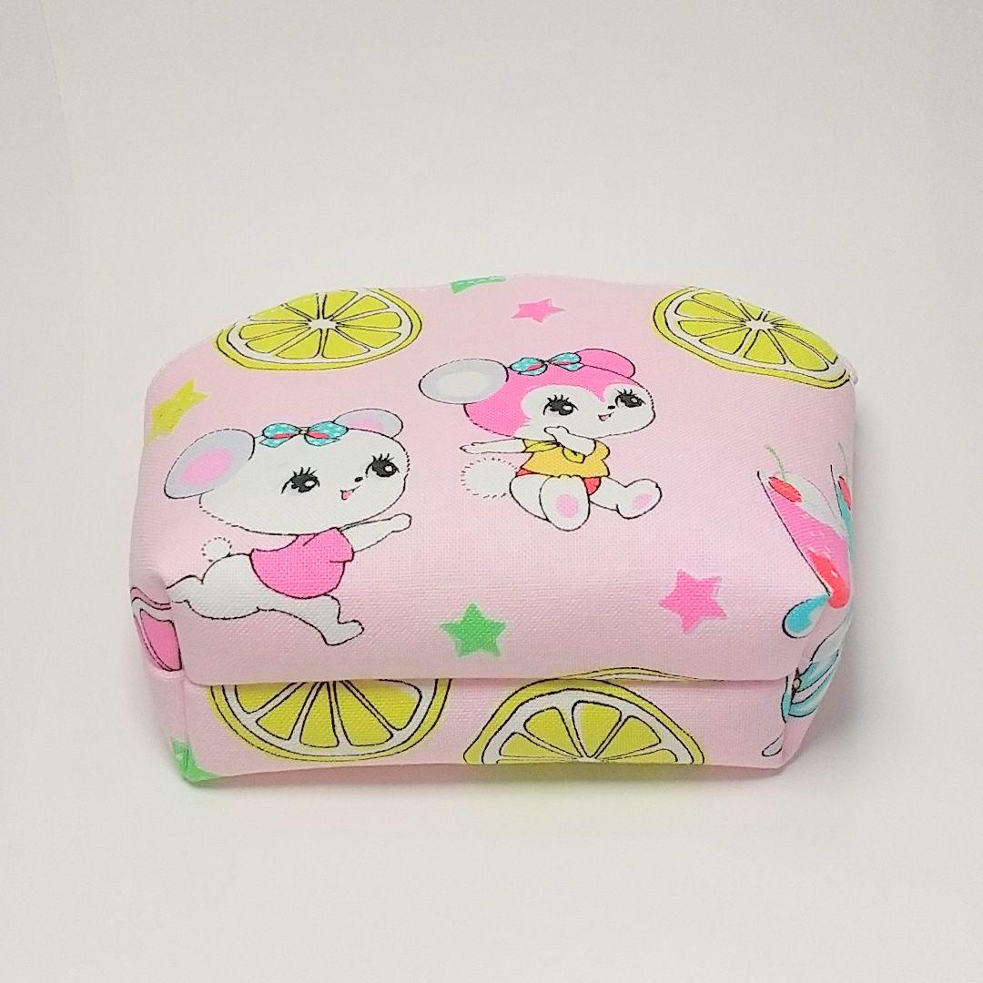 作品例★ハンドメイド ポーチ ハニーチューン レトロ アニマル うさぎ ピンク