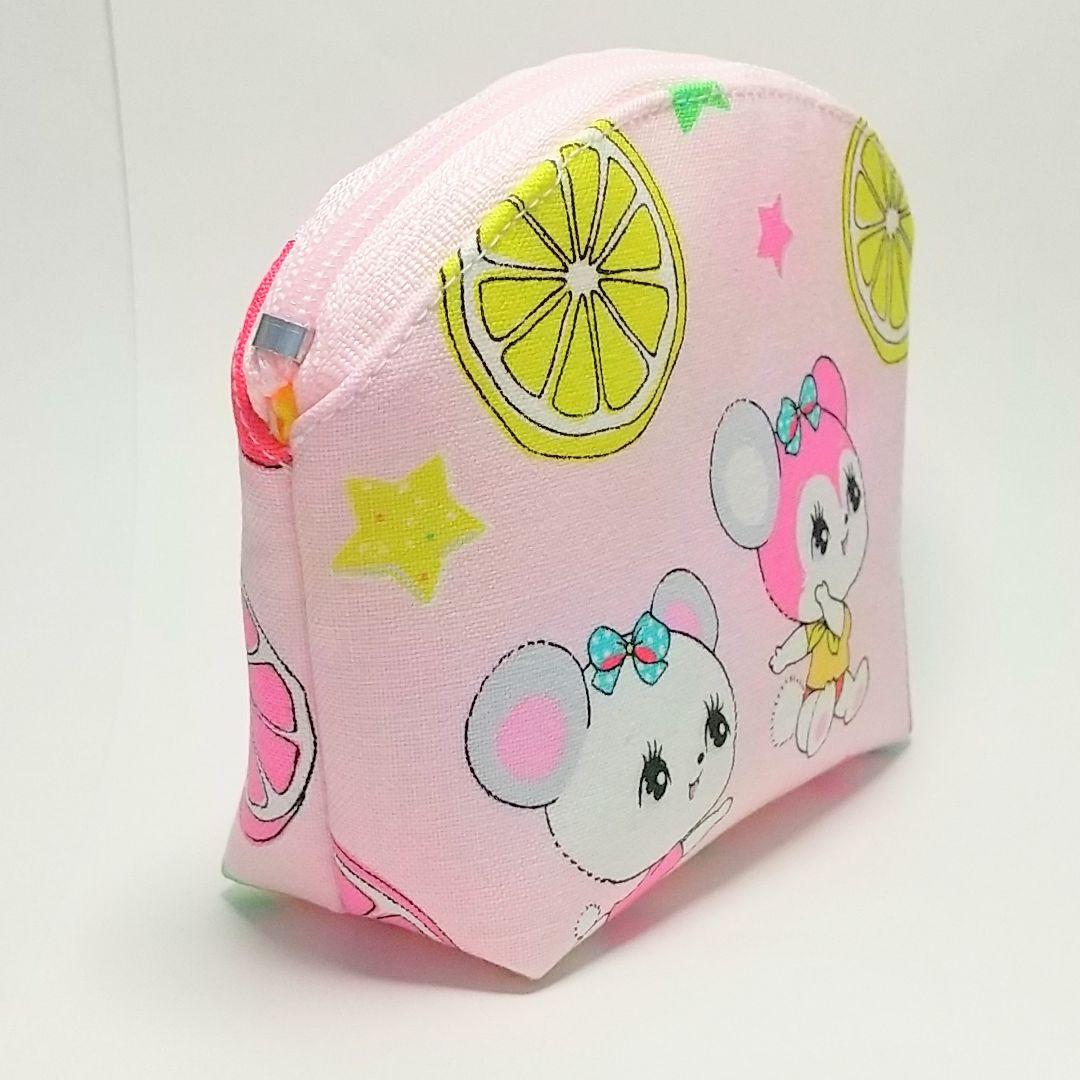 作品例★ハンドメイド ポーチ ハニーチューン レトロ アニマル うさぎ ピンク