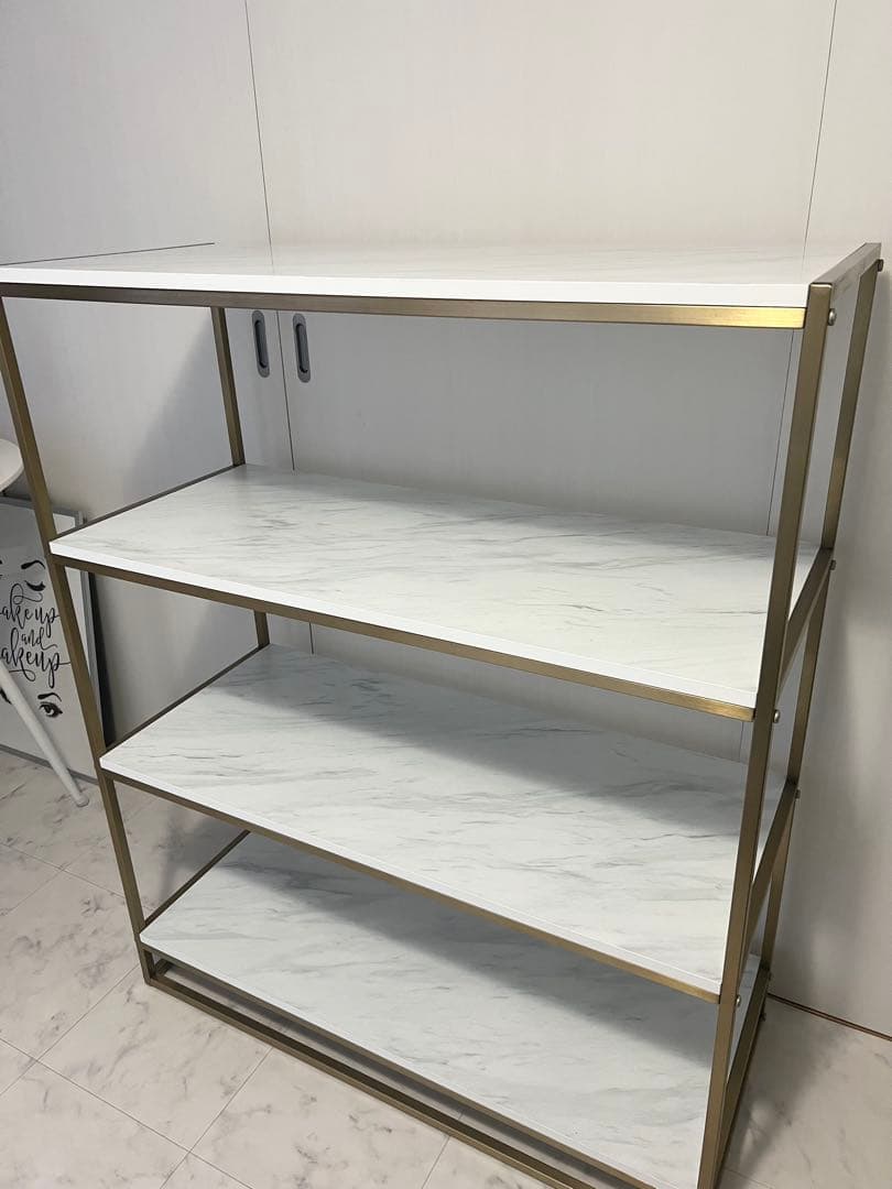 LOWYA 大理石柄オープンラック4段→大阪市内引き取り、直接取引も可能