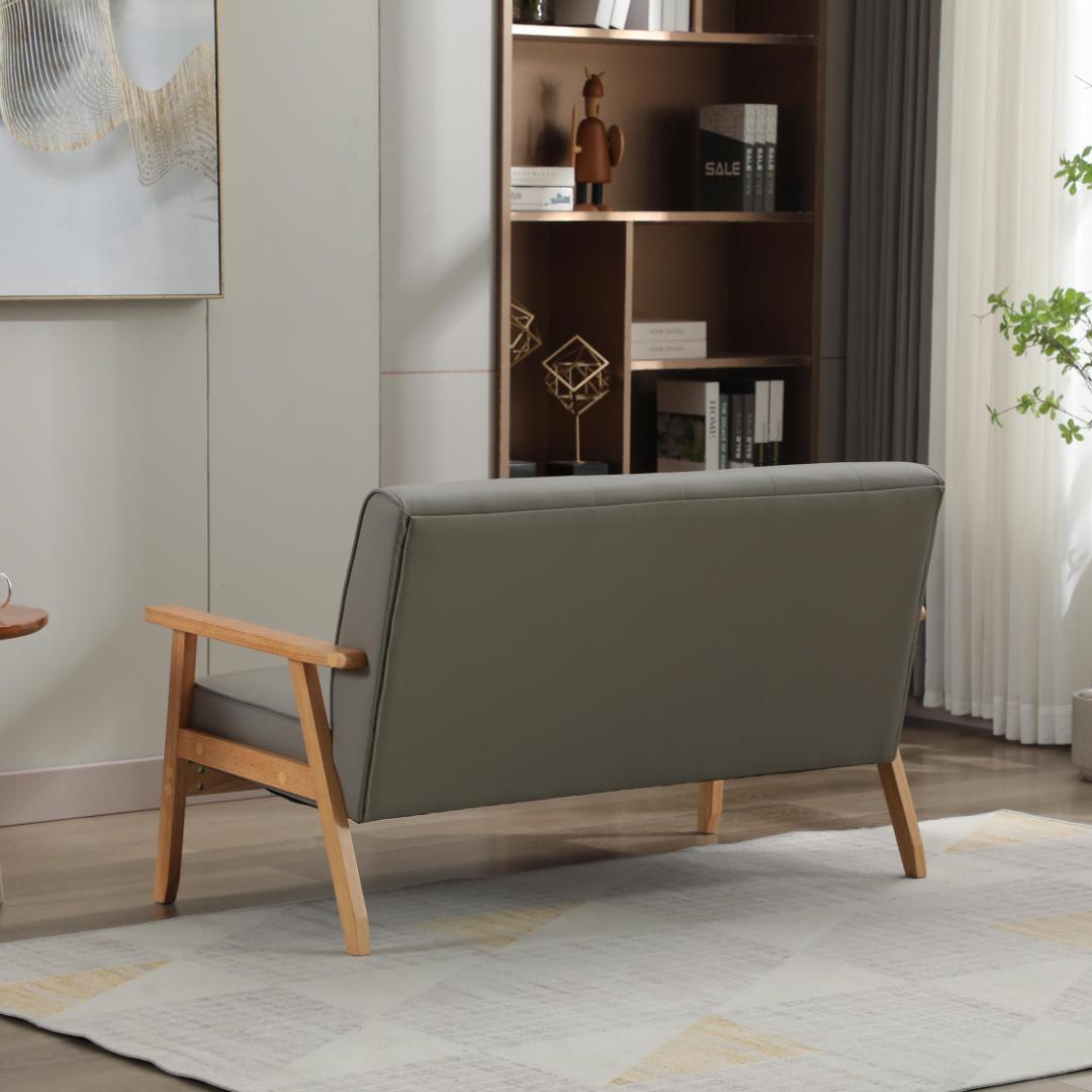 【新品】2人掛けソファ ダークブラウンPVCレザー 高級感