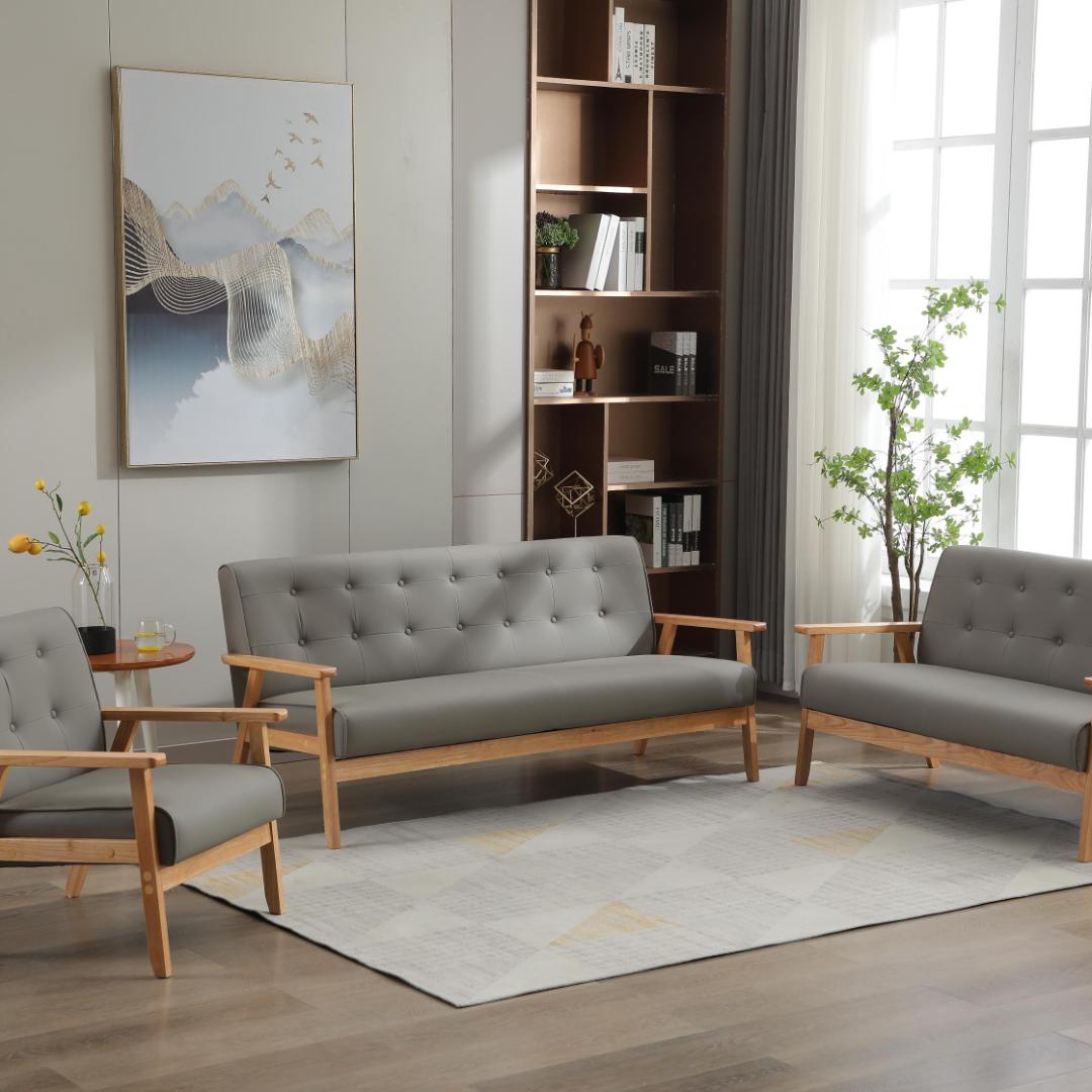 【新品】2人掛けソファ ダークブラウンPVCレザー 高級感