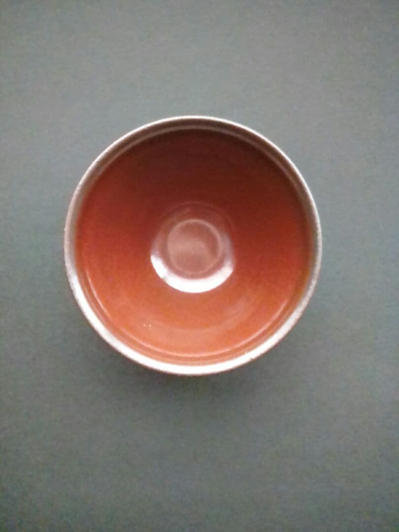 陶芸家加藤孝俊作　紅瓷天目小碗(こうじてんもくしょうわん)箱付きB
