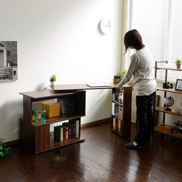 【新品・送料無料】パソコンデスク L字型 コーナー 回転式 幅150cm