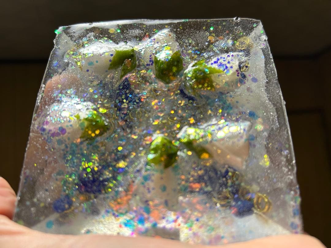 23 オルゴナイト　レムリアの青い石と薔薇と愛　予祝引き寄せ　ツインレイ電磁波