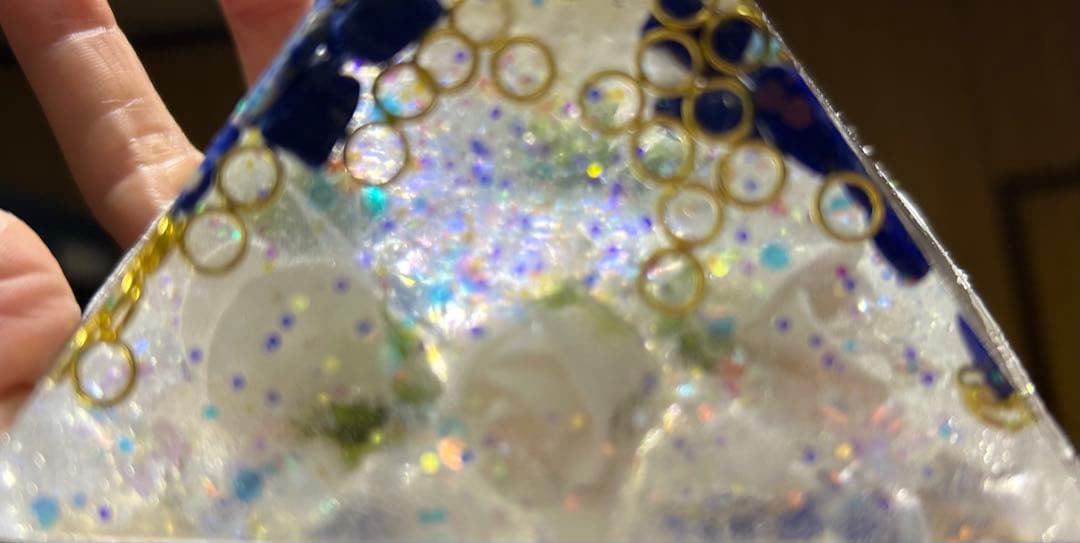 23 オルゴナイト　レムリアの青い石と薔薇と愛　予祝引き寄せ　ツインレイ電磁波