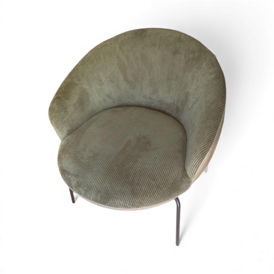 グリーン系 円形シート 椅子　1人用ソファ