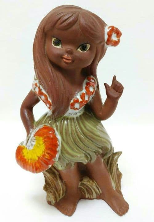 ハワイアン人形 フラドール置物❤︎1960年ハワイアンティーク・オリジナル人形