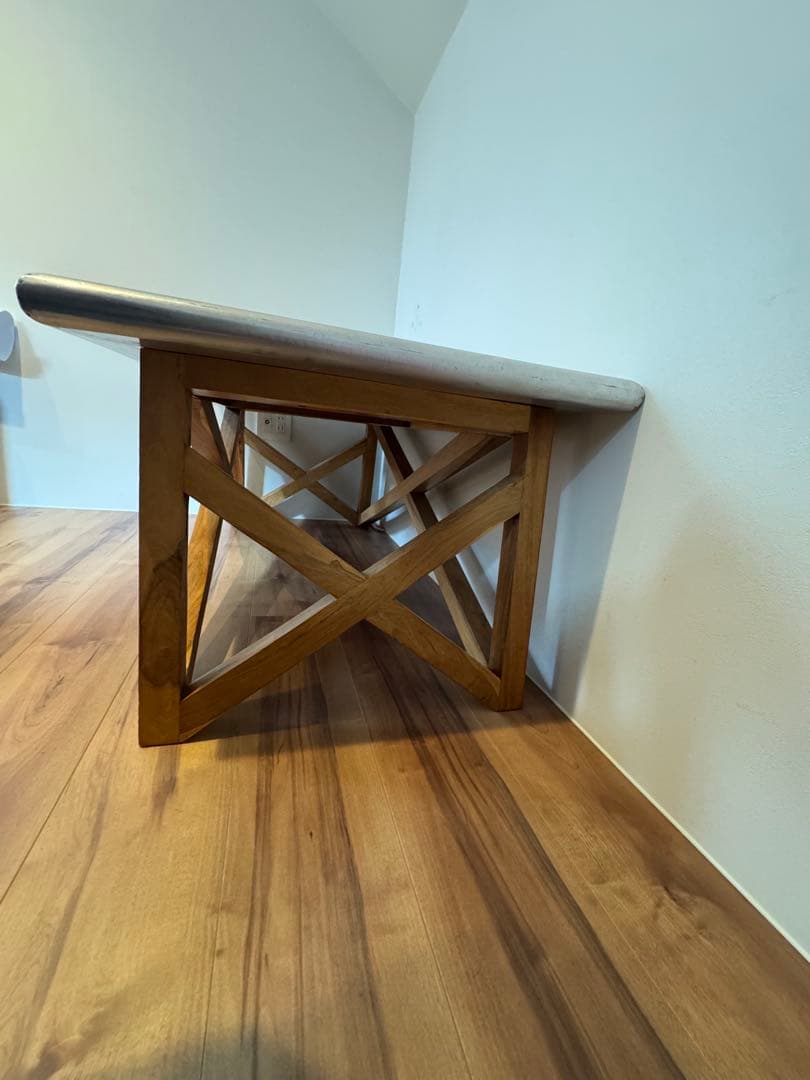 【WTW】コーヒーテーブル｜アルミ×ウッド 傷あり・雰囲気◎