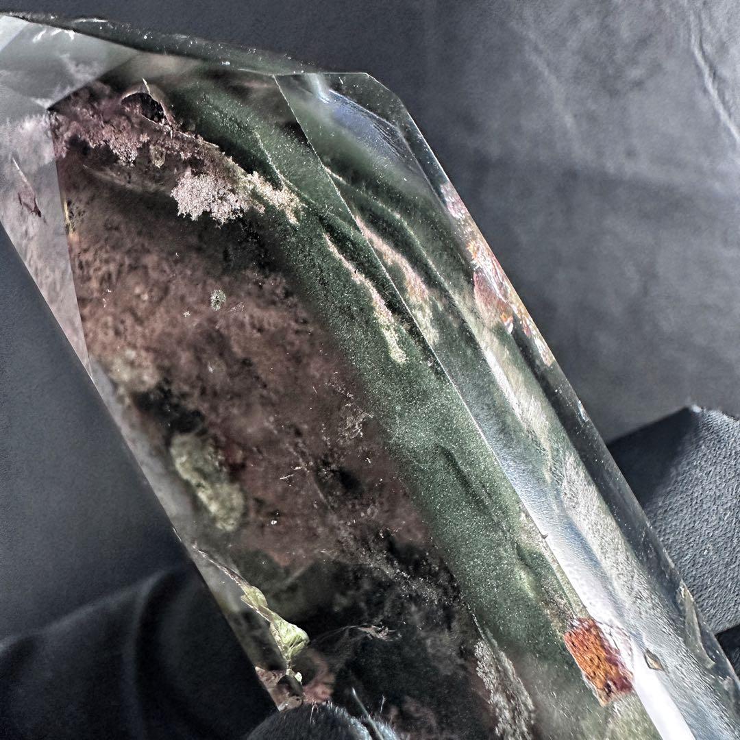 ガーデンクォーツインクォーツ六角柱レインボー☆庭園水晶ポイント☆天然石A1240