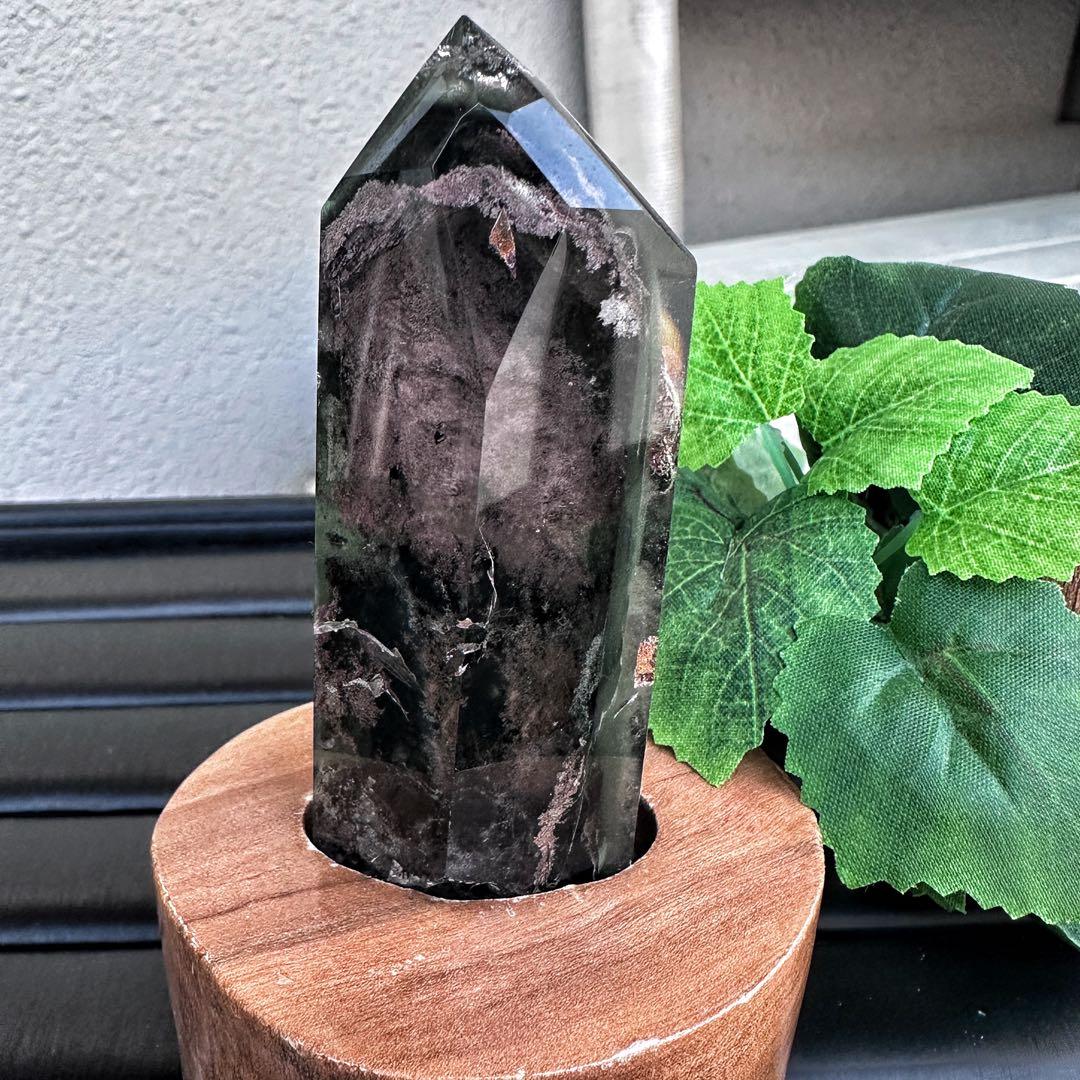 ガーデンクォーツインクォーツ六角柱レインボー☆庭園水晶ポイント☆天然石A1240