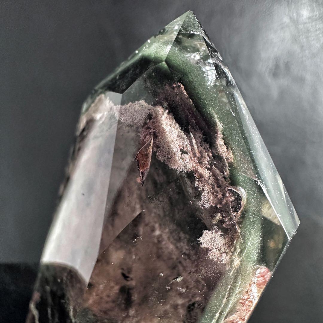 ガーデンクォーツインクォーツ六角柱レインボー☆庭園水晶ポイント☆天然石A1240