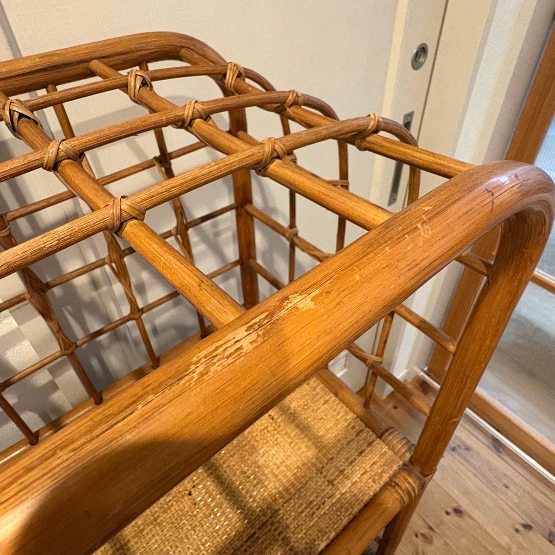 昭和レトロ アーチ型 3段ラタンラック オープンシェルフ 飾り棚 ディスプレイ