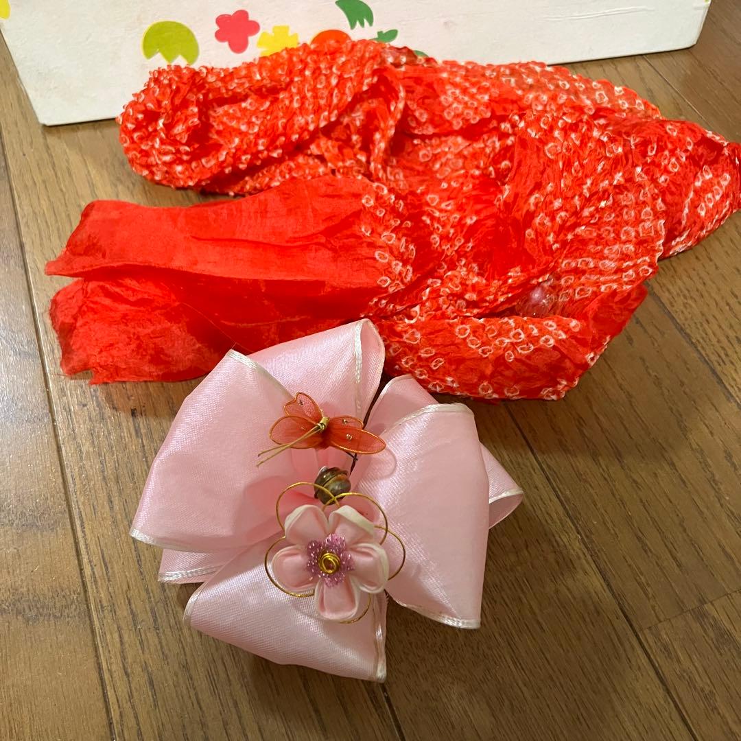 昭和レトロ 京ちご 結び帯 子供用 着物 和装小物 七五三参り お祝い