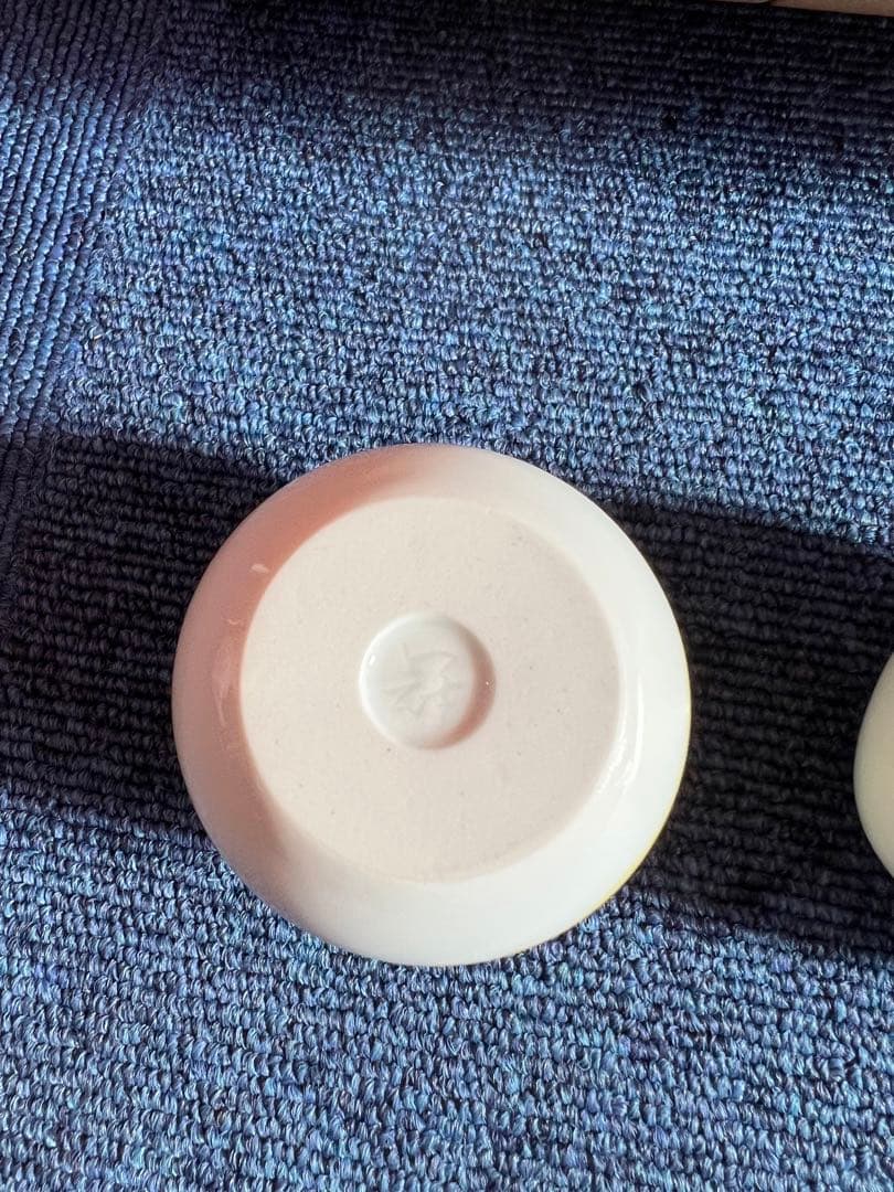 1483  冠音窯 松本幹治郎 創作白磁　雲層文  趣石　3客　未使用