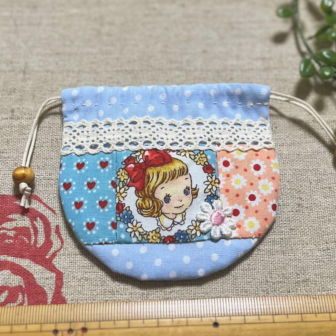 No.2304-56 手のひら巾着サシェ 香り袋 マーガレット&ソフィ ブルー