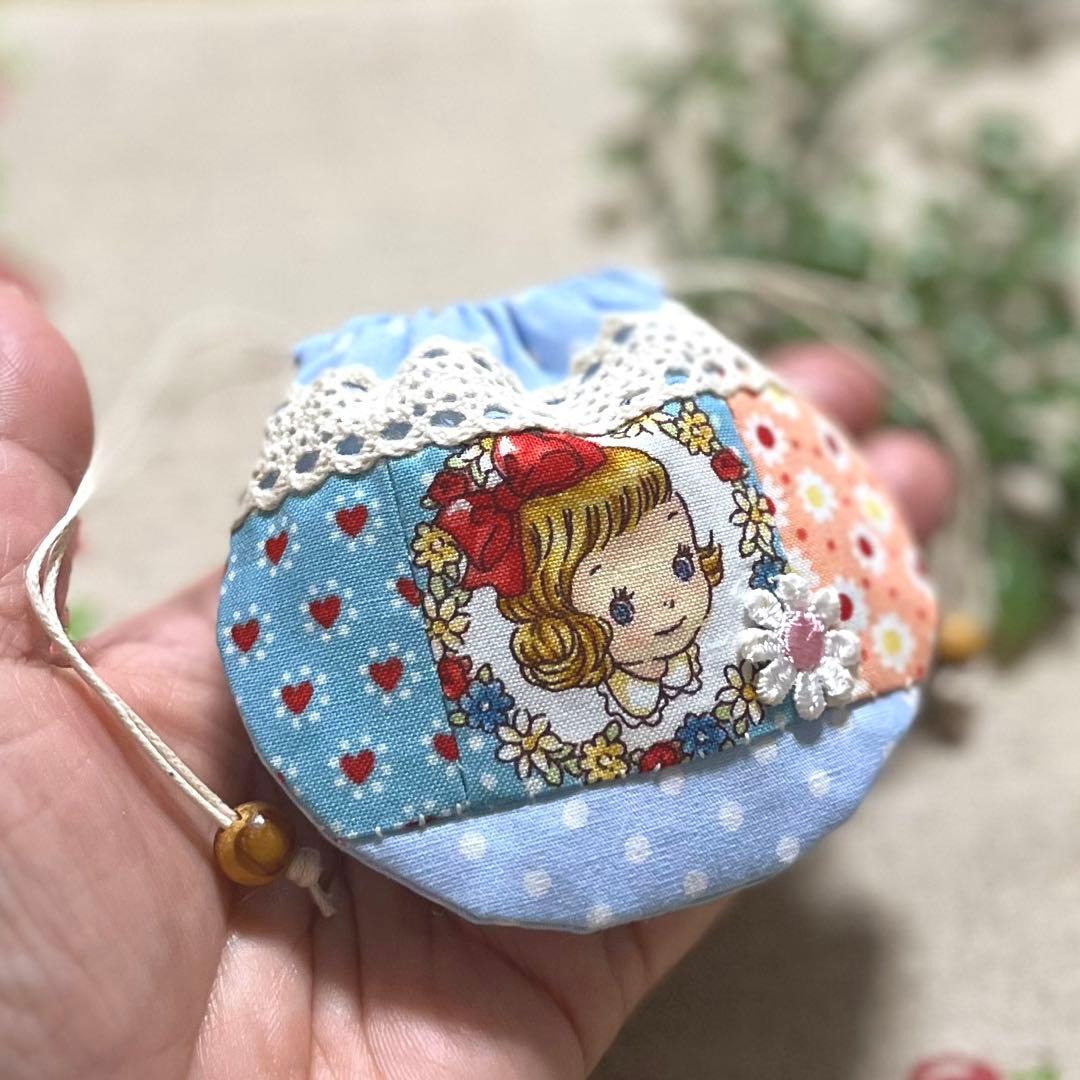 No.2304-56 手のひら巾着サシェ 香り袋 マーガレット&ソフィ ブルー